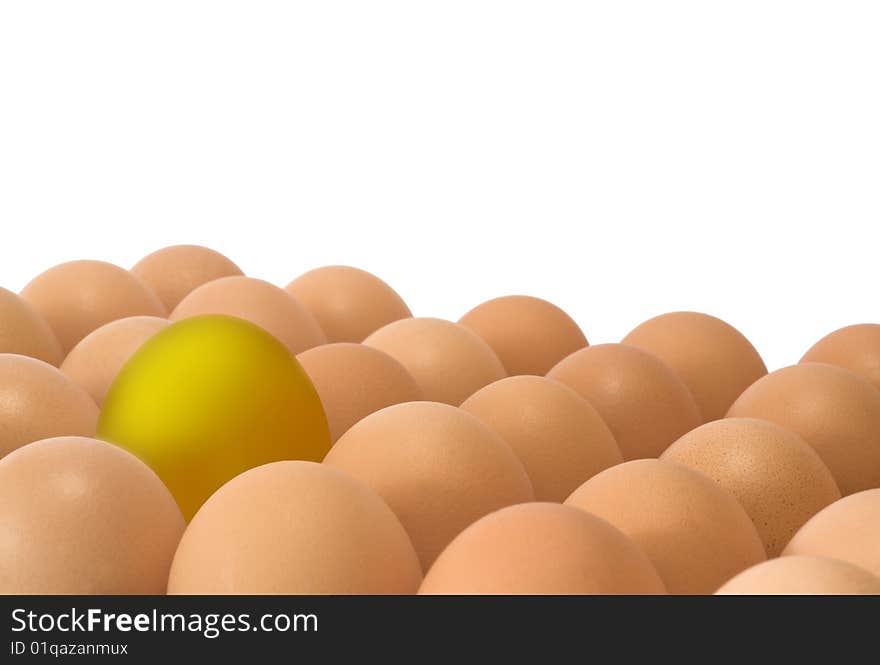 Golden Egg on a white background