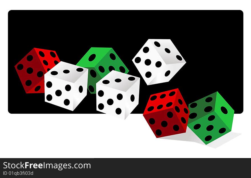 Dice vector illustration on white