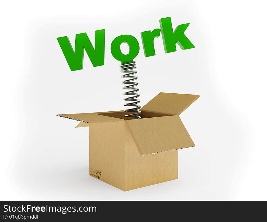 Work box on isolated background