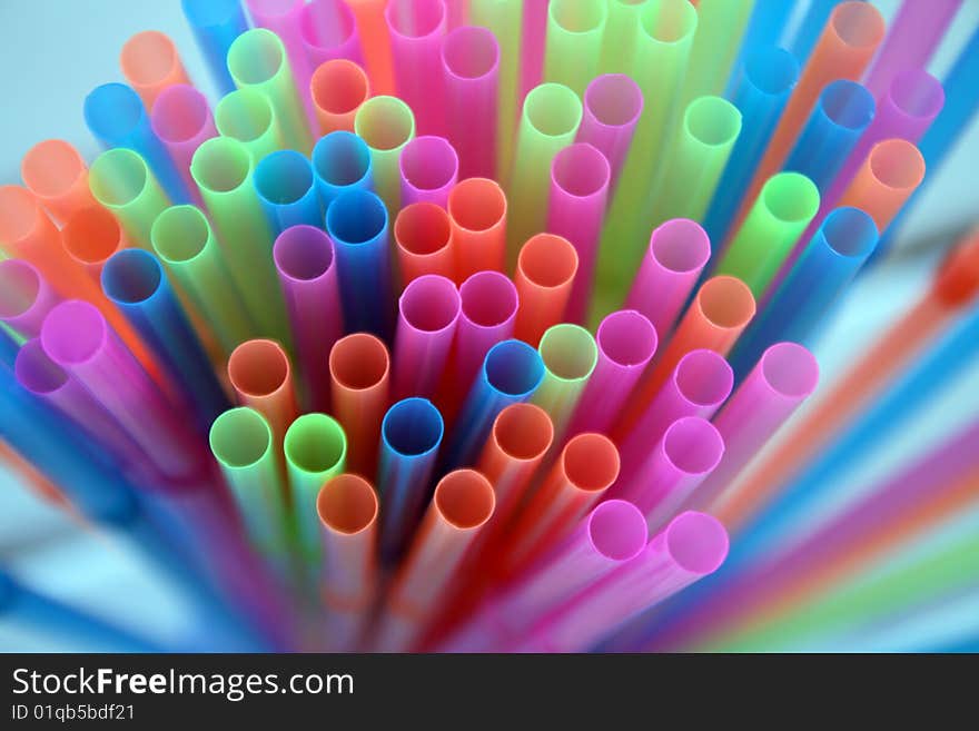 A bounch of colored straw. A bounch of colored straw