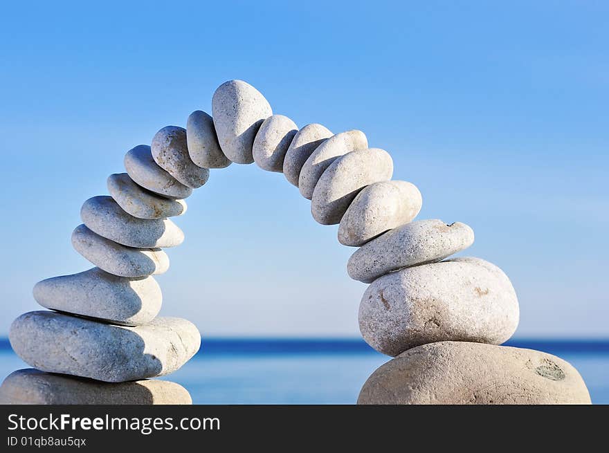 Curved form a set of gravel background the sky. Curved form a set of gravel background the sky