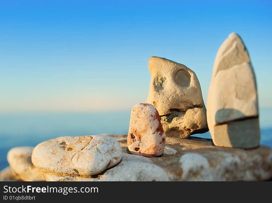 Evening soft light up on the stones. Evening soft light up on the stones