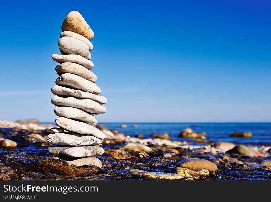 High stack of gravel on the coast. High stack of gravel on the coast