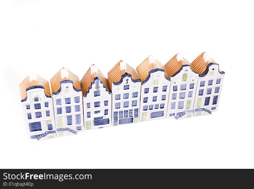 Porcelain model od traditional dutch houses. Porcelain model od traditional dutch houses