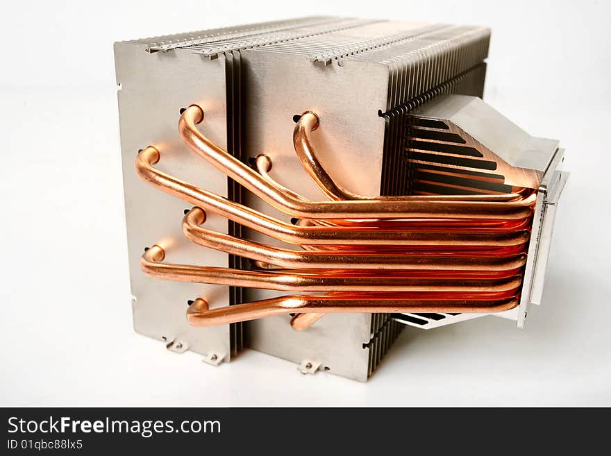 This is a photo of a one of the biggest cpu cooler. excess heat is conducted trough heat pipes to cooling radiator