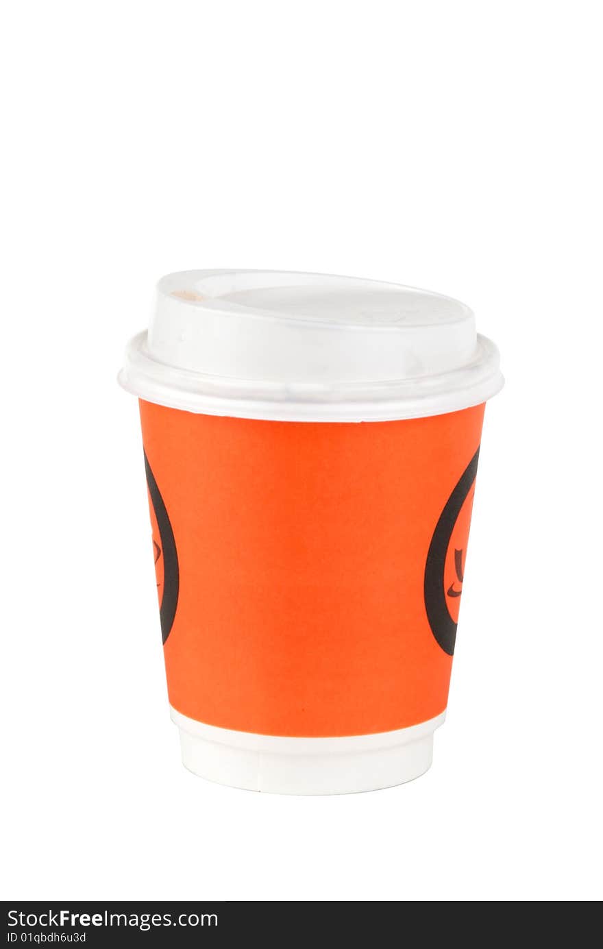 Coffee cup isolated over white background. Clipping path included.