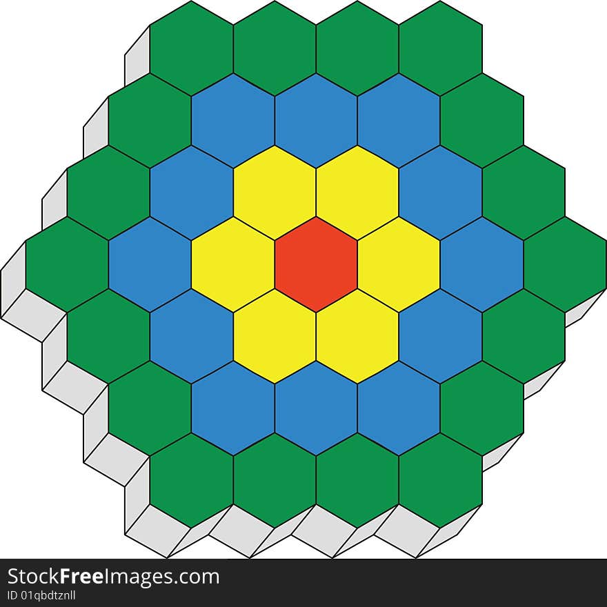 Hexagonal 3d pattern in black