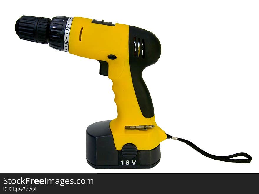 A yellow and black electrical screwdriver