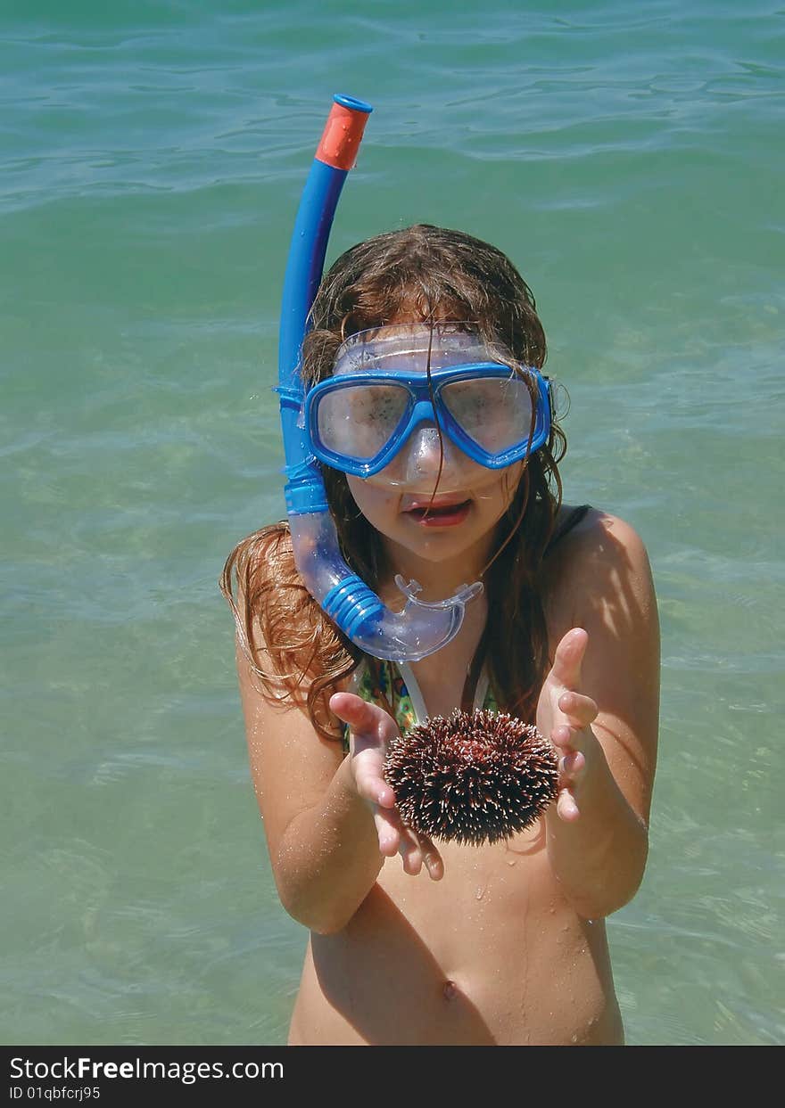 Girl with sea urchin