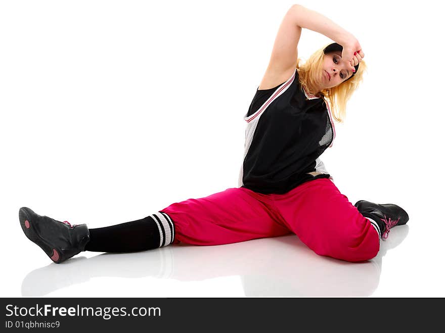 Young woman dancing modern dance