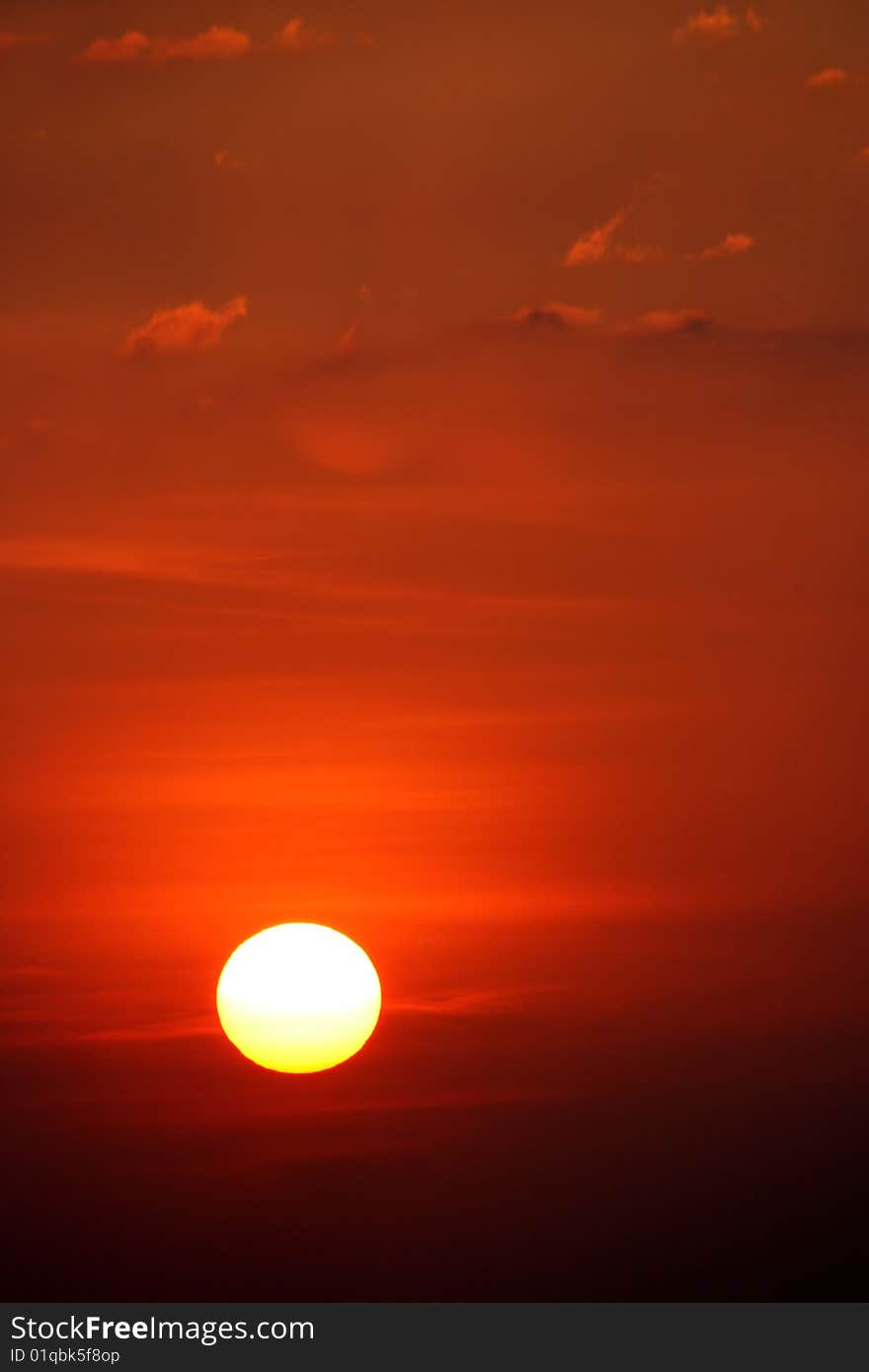 Beautiful sunset on the coast of Goa India