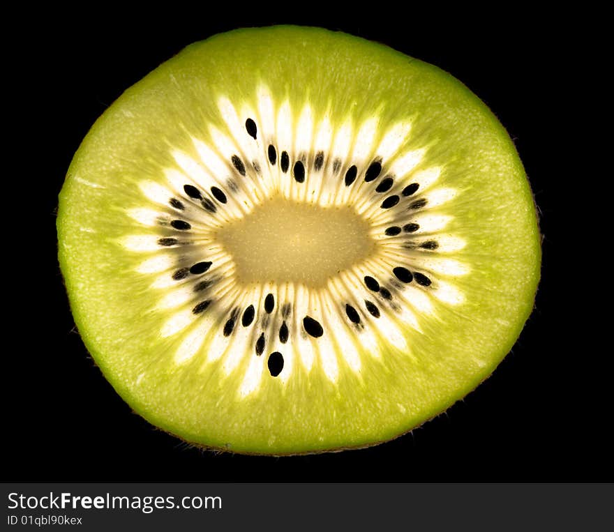 Kiwi isolated on black background