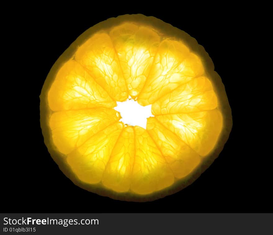 Orange isolated on black background. Orange isolated on black background