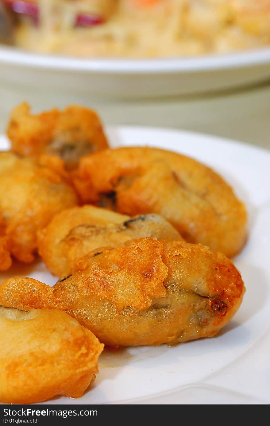 Crispy Asian Fried Fresh Oyster. Crispy Asian Fried Fresh Oyster