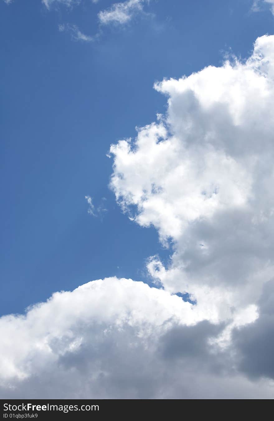 Blue sky with cloud closeup