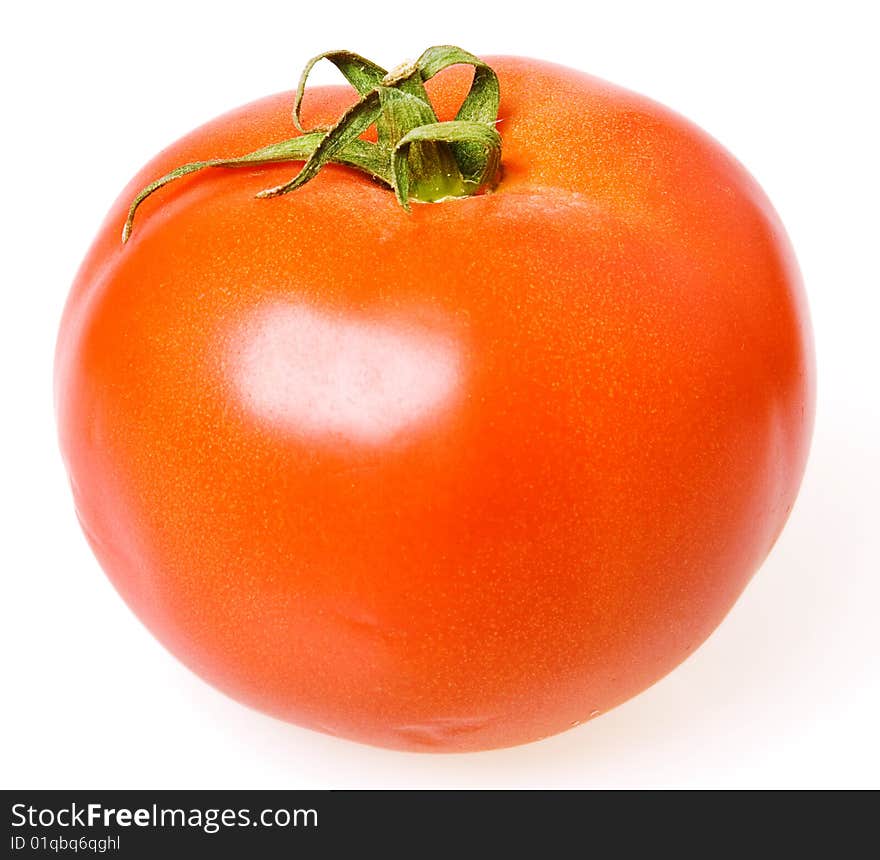 Tomato isolated on white background.