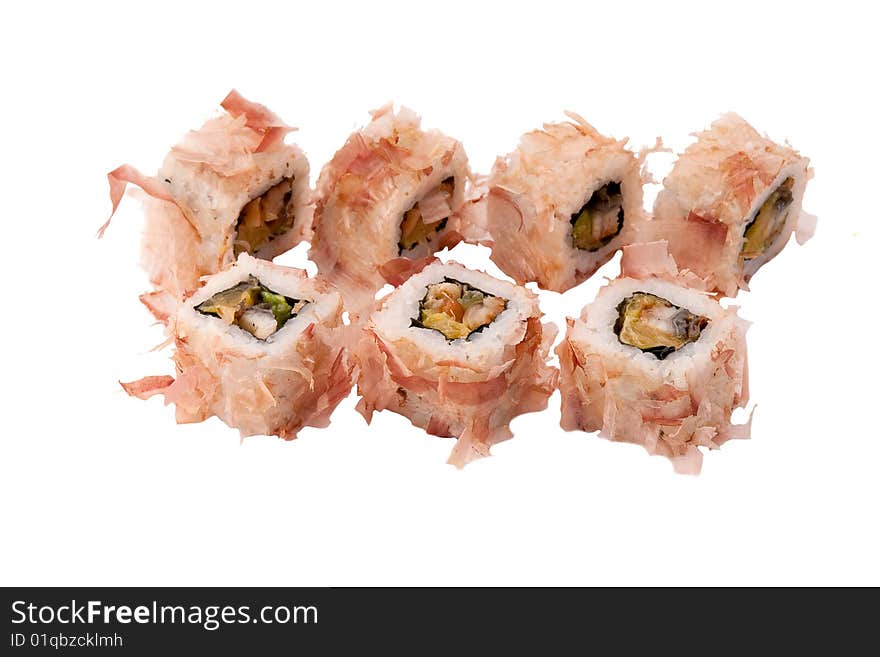 Japaneeze rolls, isolated on white