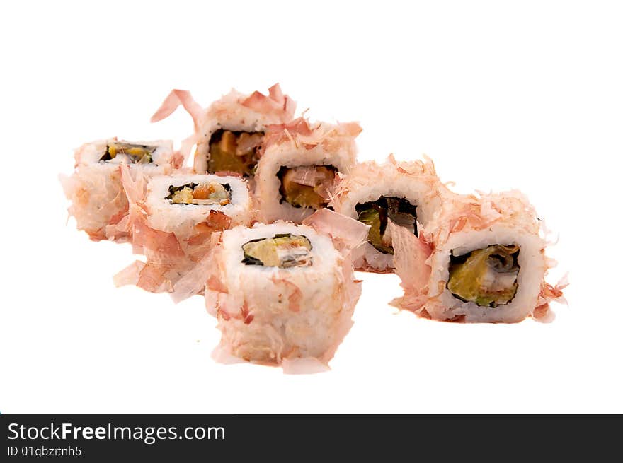 Japaneeze rolls, isolated on white