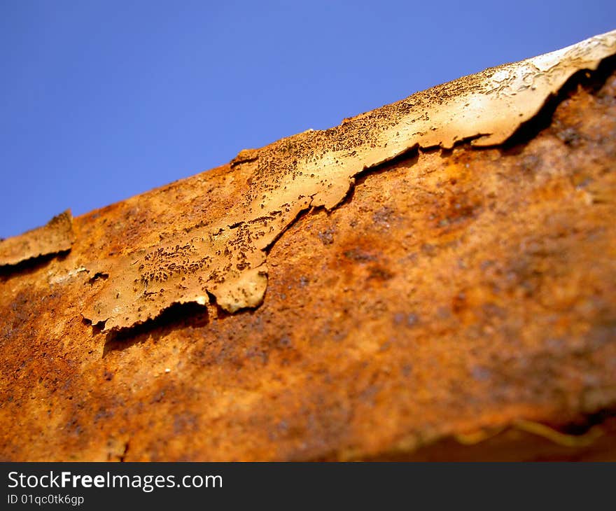 Rust filled bar close up. Rust filled bar close up