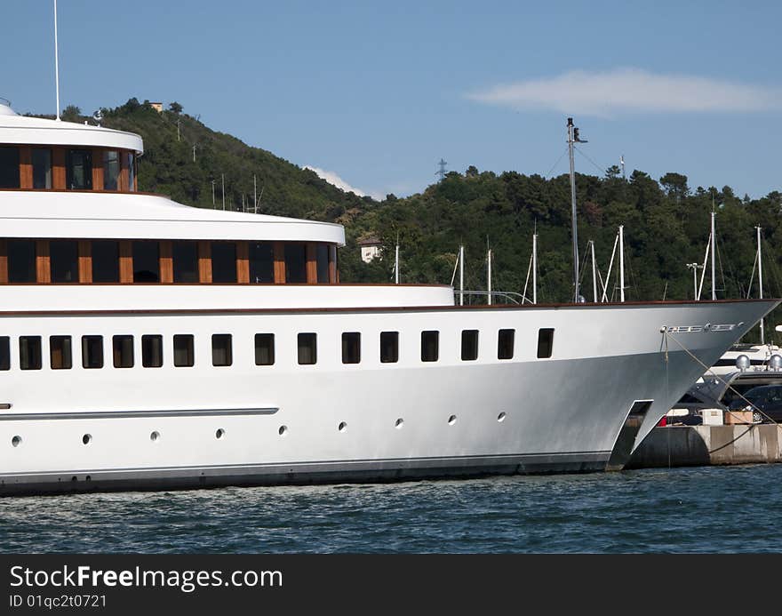 Luxury yacht in the gulf of la spezia