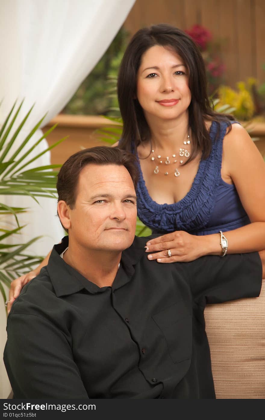 Attractive Hispanic And Caucasian Couple