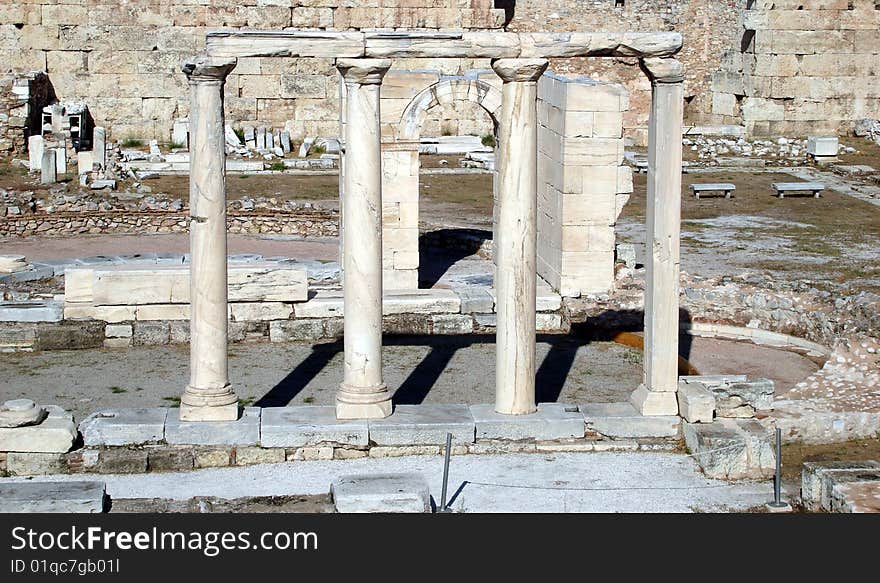 The ruins of Alexander's library in Athens, Greece. The ruins of Alexander's library in Athens, Greece.