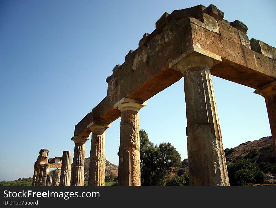 The Temple of Artemis just east of Athens, Greece. The Temple of Artemis just east of Athens, Greece.