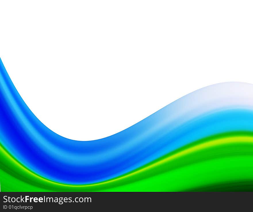 Blue and green waves on white background. Blue and green waves on white background