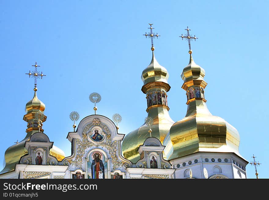 Cupolas of church (Kiev-Pecherska Lavra - Kiev, Ukraine)