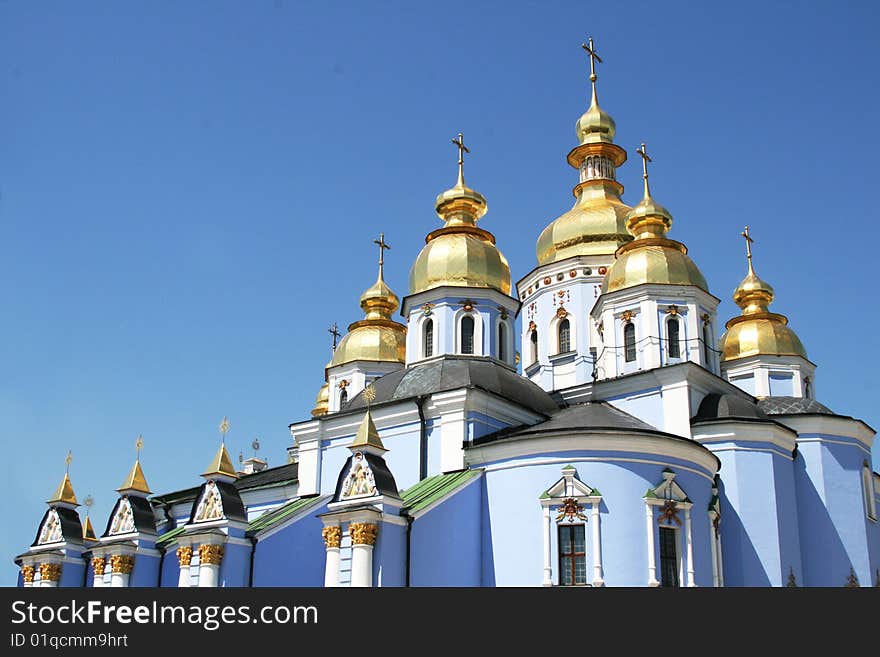 Cupolas of church (Saint Mikhail Monastery Kiev, Ukraine)