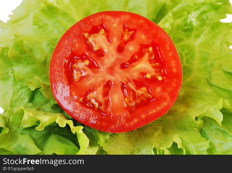 Tomato on lettuce