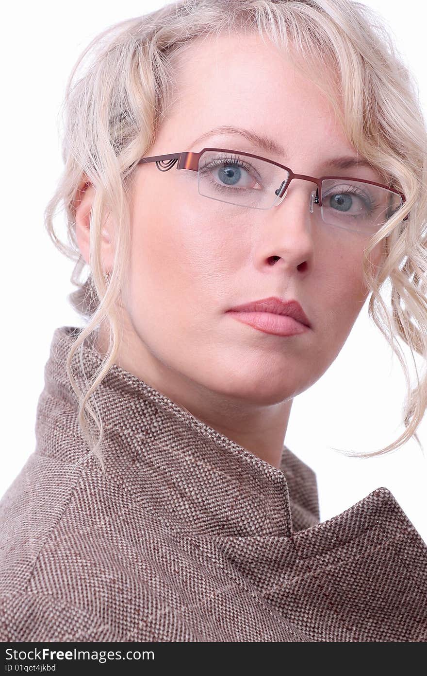 The beautiful blonde the girl bespectacled. The beautiful blonde the girl bespectacled