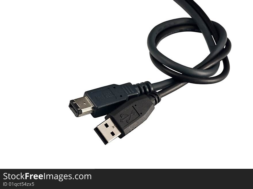 Computer cables - isolated on white