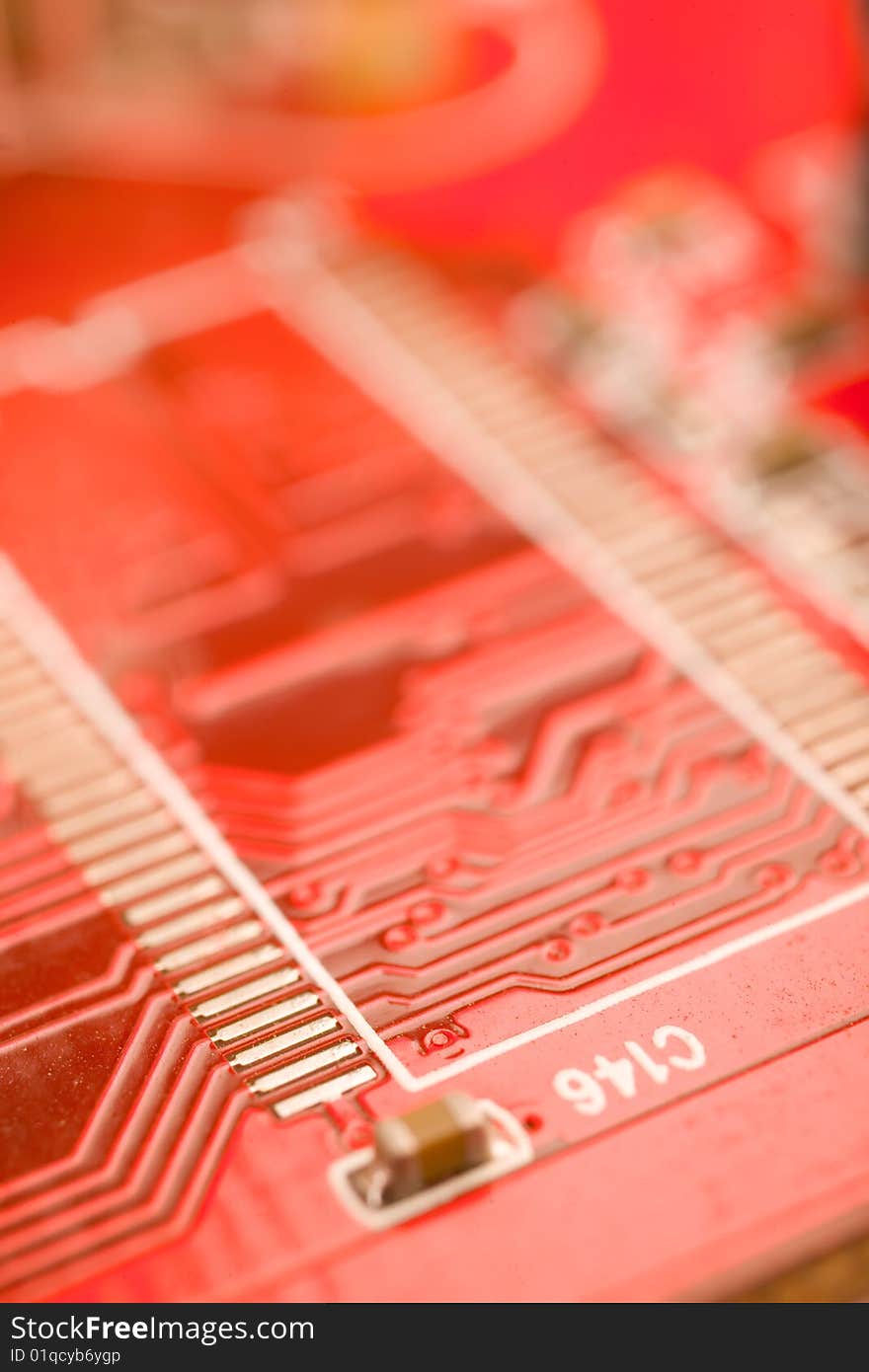 Hardware macro shot, red color