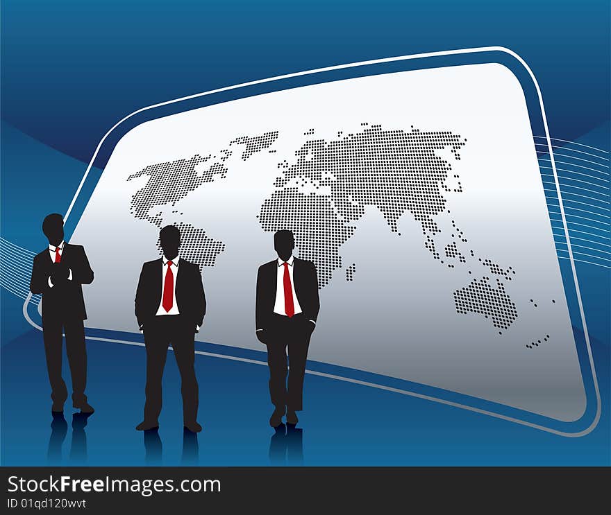 Business silhouette and background technology. Business silhouette and background technology