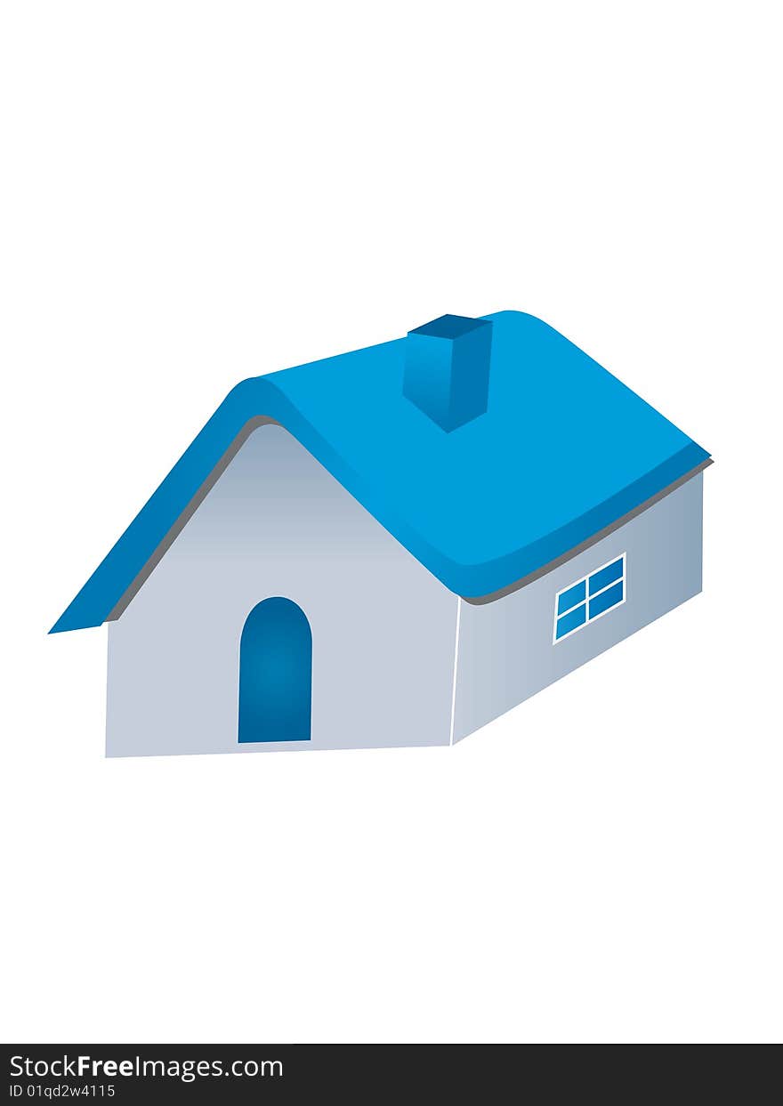 Is a little vector blue house