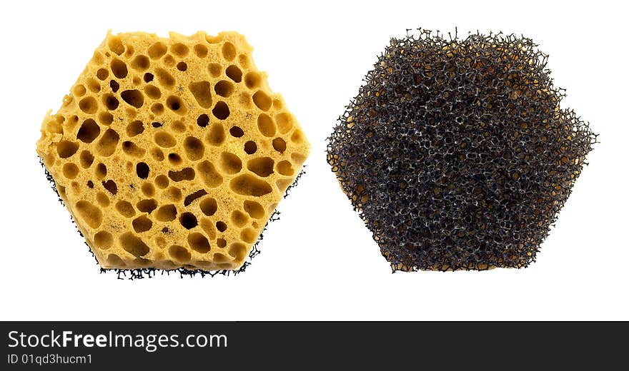 Bath Sponge On A White Background