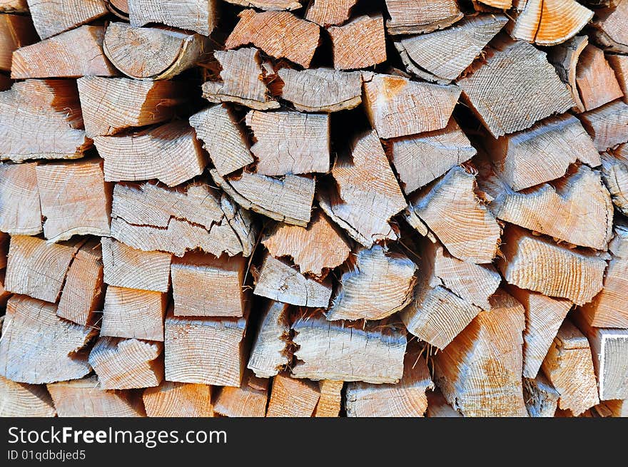 Abstract patterns of wooden boards at a sawmill