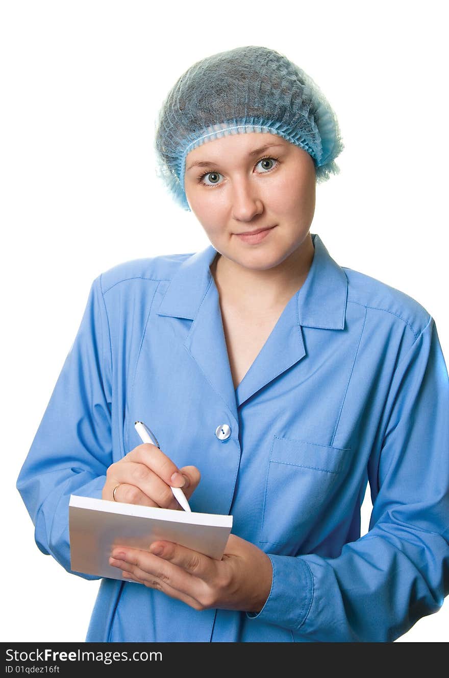 Portrait of woman doctor or scientific researcher. Portrait of woman doctor or scientific researcher