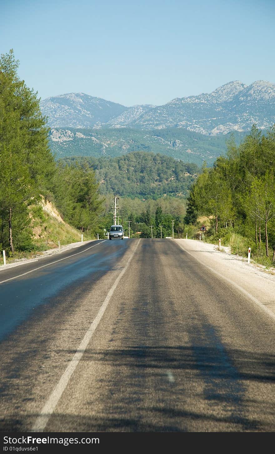 The road to far green mountains. The road to far green mountains