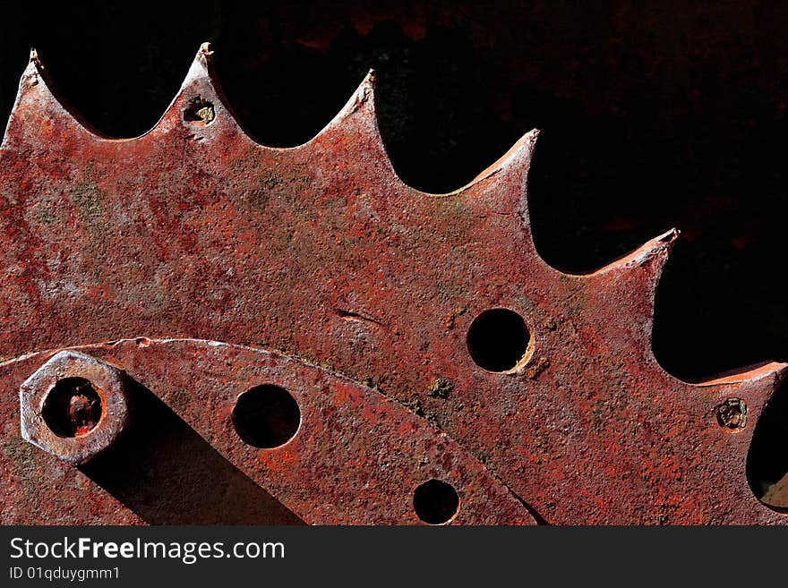 Close-up of a rusty gear