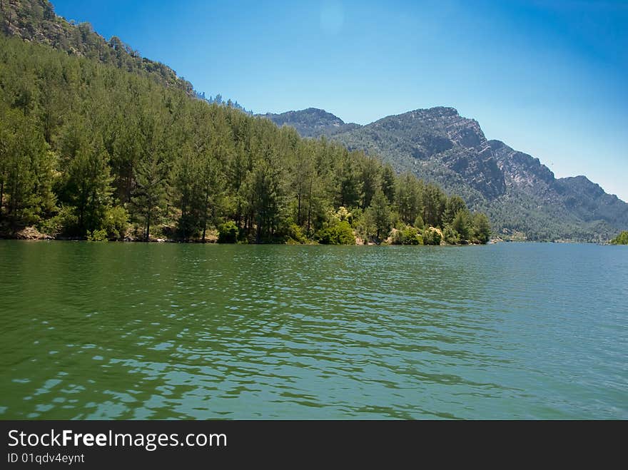 Mountains lake and wild forest