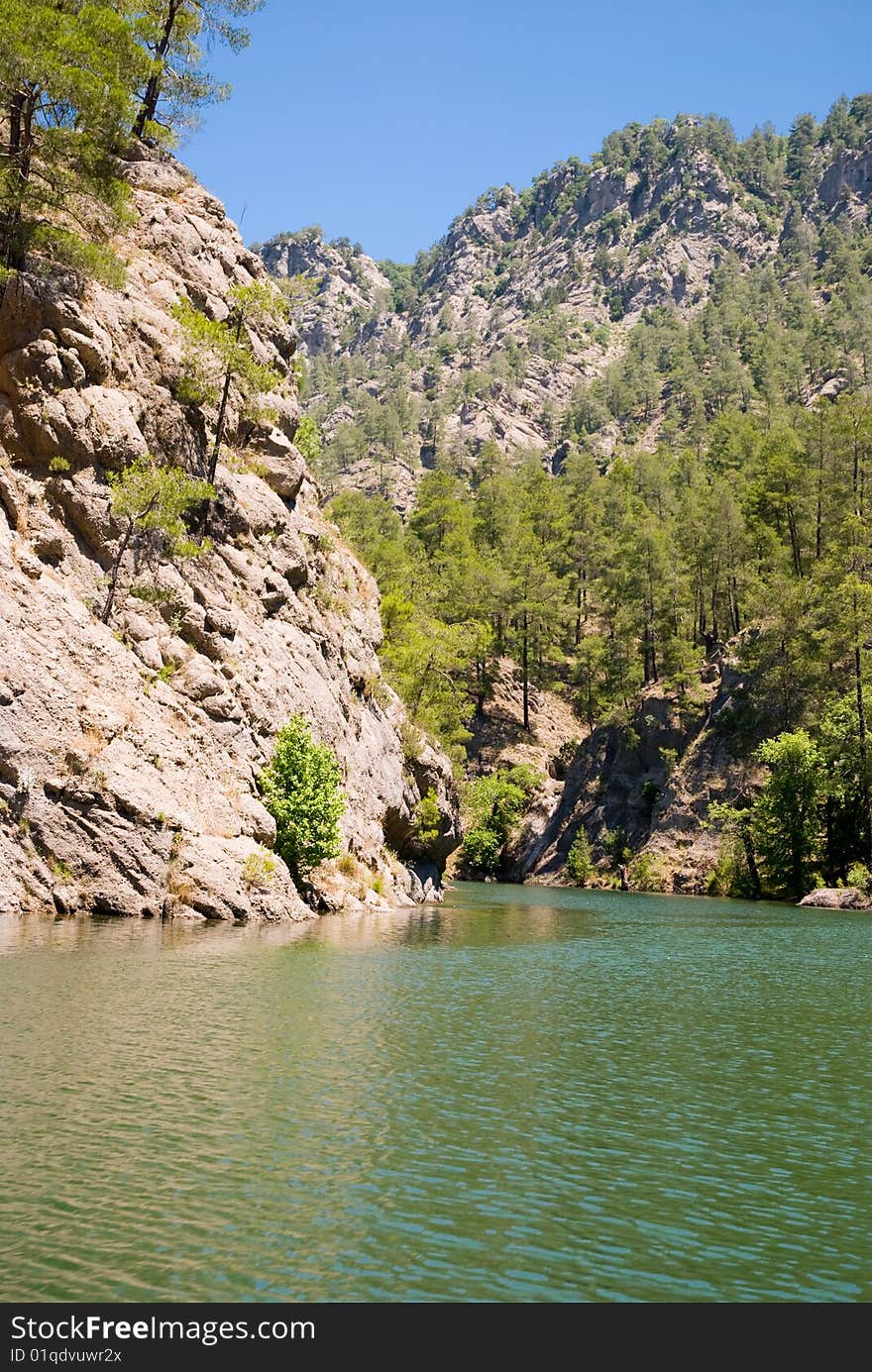 Mountains lake and wild forest