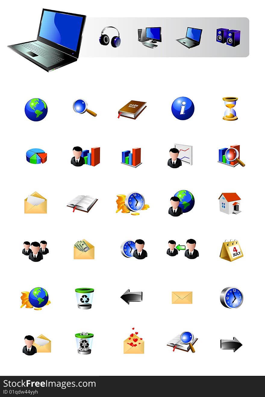 Illustration of internet icons collection