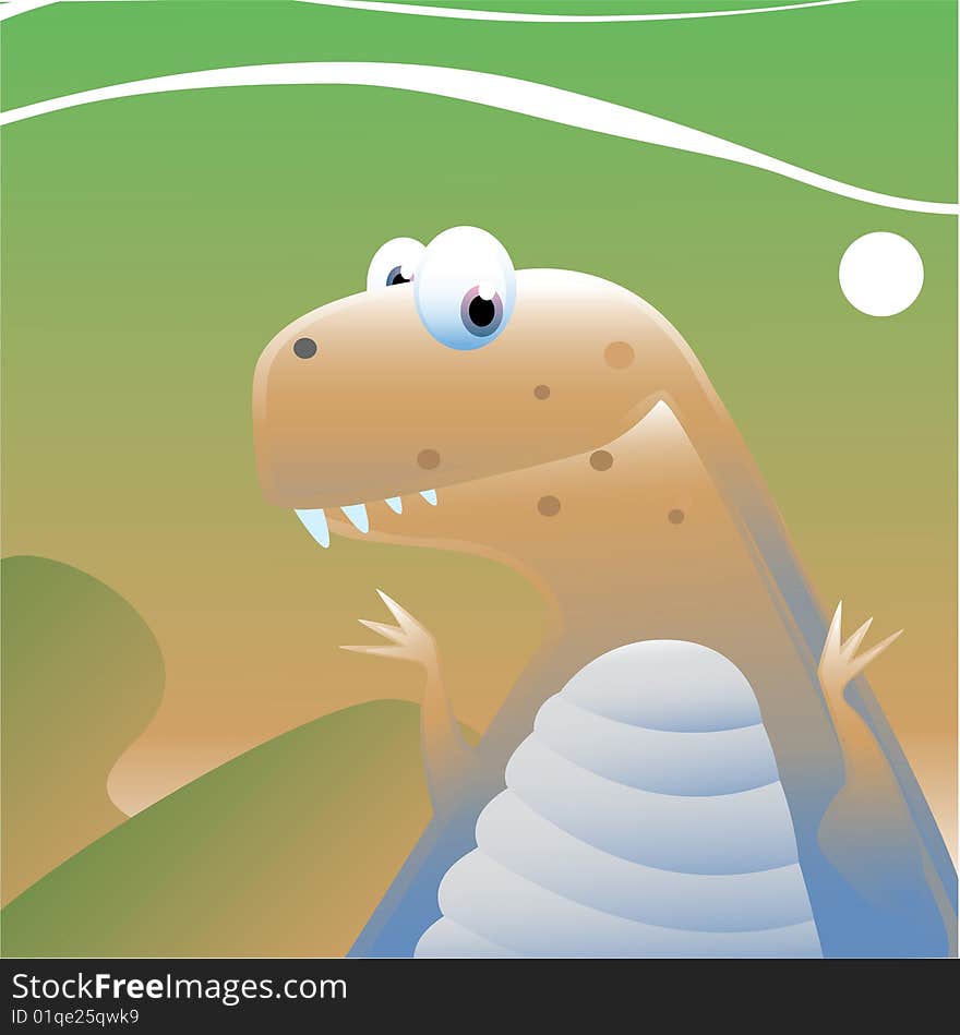 Cartoon vector of a cheerful looking T-Rex. Cartoon vector of a cheerful looking T-Rex