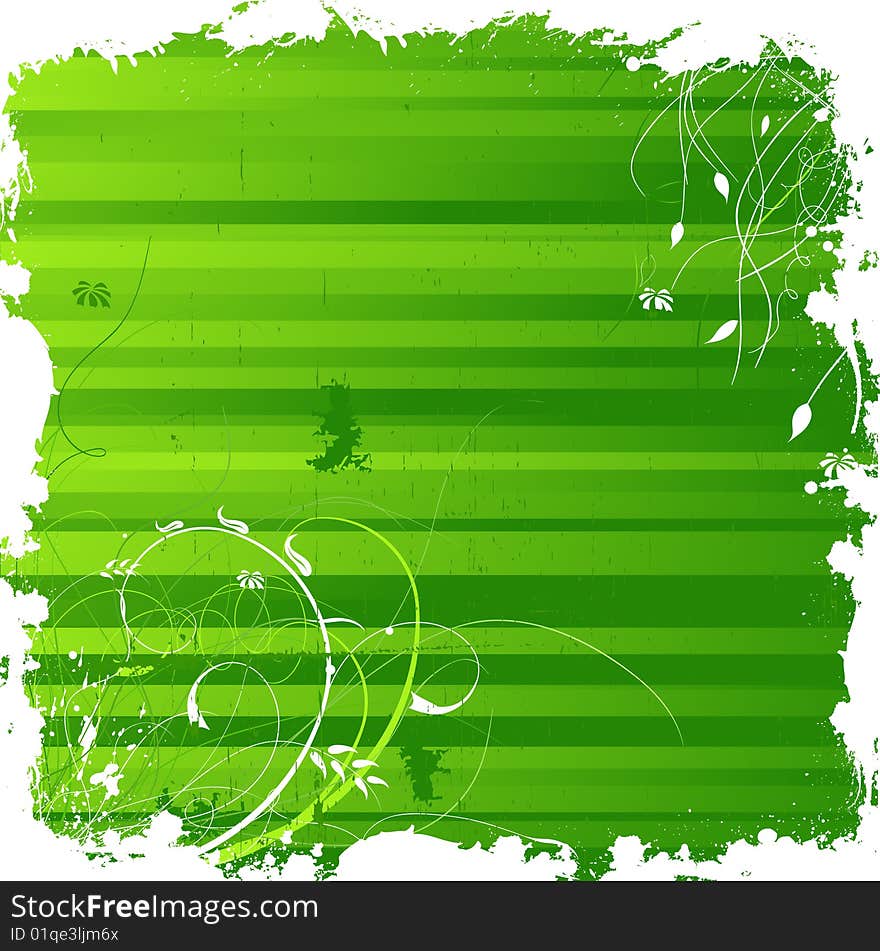 Green grunge floral composition with copy space. Green grunge floral composition with copy space