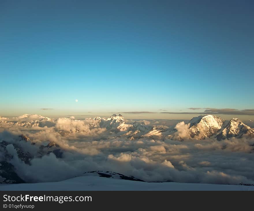 High mountains in winter