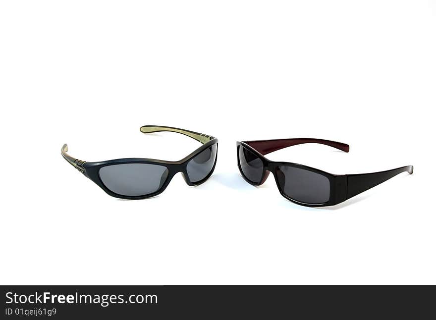 two sunglasses isolated on white