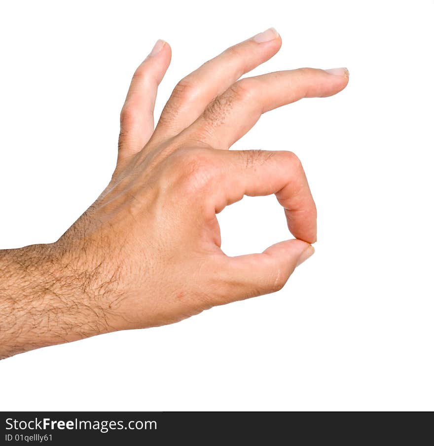 Close up of OK gesture