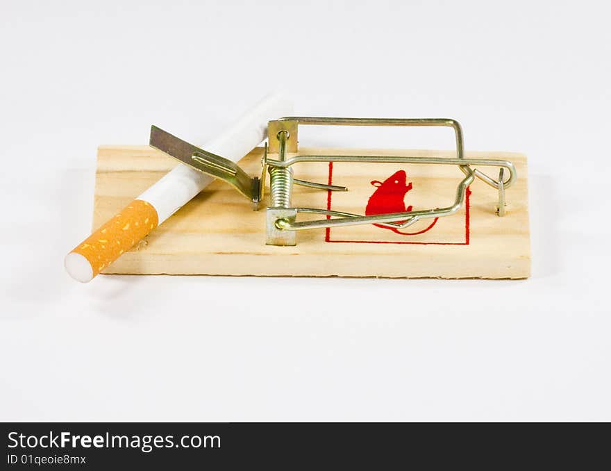 Cigarette in trap for mouse